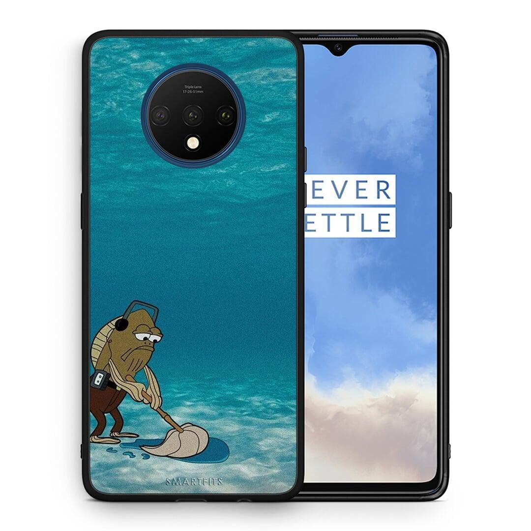 Θήκη OnePlus 7T Clean The Ocean από τη Smartfits με σχέδιο στο πίσω μέρος και μαύρο περίβλημα | OnePlus 7T Clean The Ocean case with colorful back and black bezels