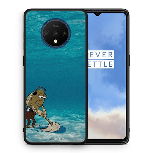 Θήκη OnePlus 7T Clean The Ocean από τη Smartfits με σχέδιο στο πίσω μέρος και μαύρο περίβλημα | OnePlus 7T Clean The Ocean case with colorful back and black bezels