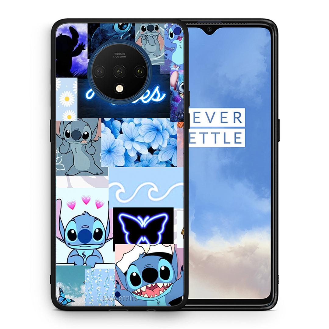 Θήκη Αγίου Βαλεντίνου OnePlus 7T Collage Good Vibes από τη Smartfits με σχέδιο στο πίσω μέρος και μαύρο περίβλημα | OnePlus 7T Collage Good Vibes case with colorful back and black bezels