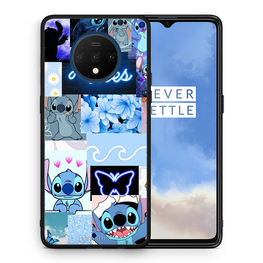 Θήκη Αγίου Βαλεντίνου OnePlus 7T Collage Good Vibes από τη Smartfits με σχέδιο στο πίσω μέρος και μαύρο περίβλημα | OnePlus 7T Collage Good Vibes case with colorful back and black bezels
