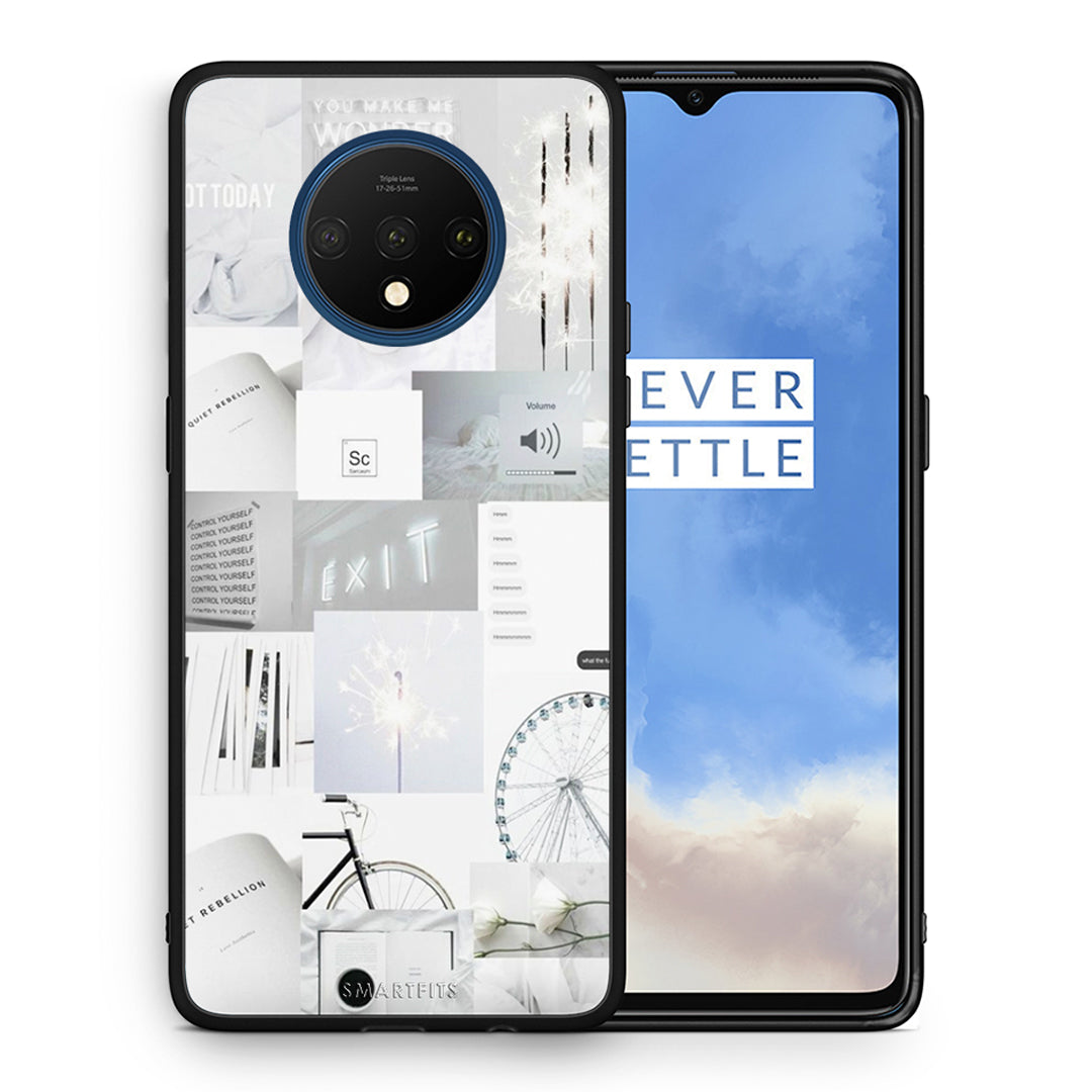 Θήκη Αγίου Βαλεντίνου OnePlus 7T Collage Make Me Wonder από τη Smartfits με σχέδιο στο πίσω μέρος και μαύρο περίβλημα | OnePlus 7T Collage Make Me Wonder case with colorful back and black bezels