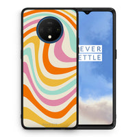 Thumbnail for Θήκη OnePlus 7T Colourful Waves από τη Smartfits με σχέδιο στο πίσω μέρος και μαύρο περίβλημα | OnePlus 7T Colourful Waves case with colorful back and black bezels