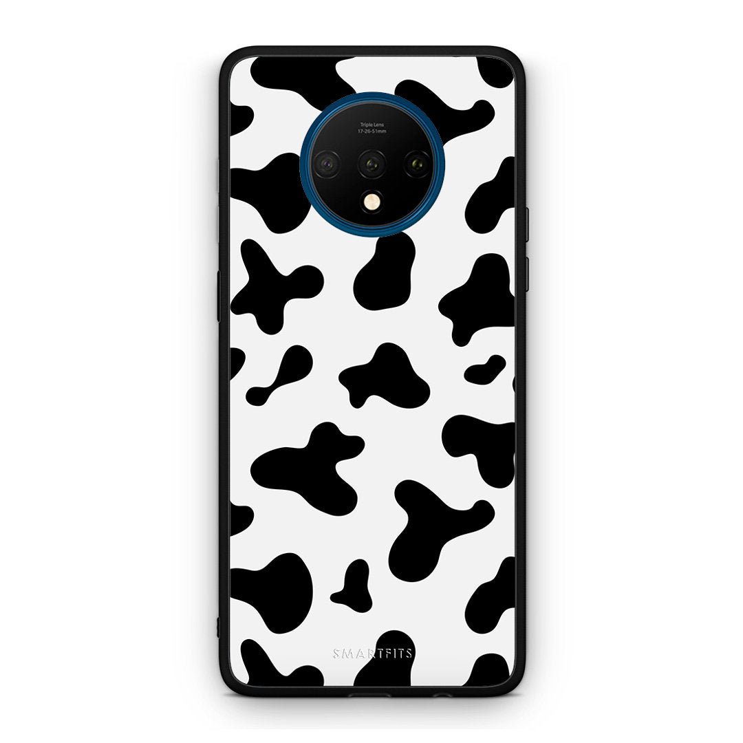 OnePlus 7T Cow Print θήκη από τη Smartfits με σχέδιο στο πίσω μέρος και μαύρο περίβλημα | Smartphone case with colorful back and black bezels by Smartfits