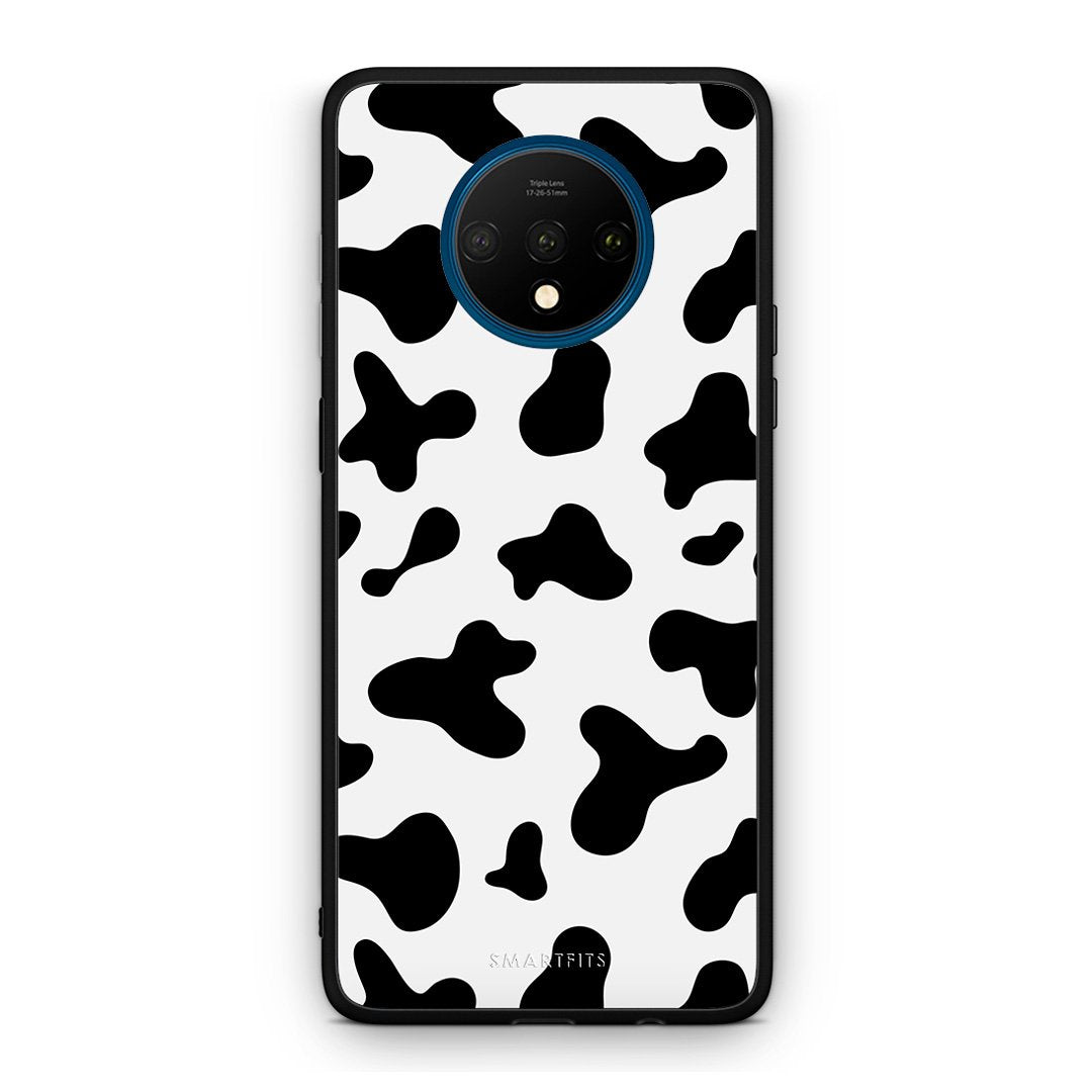 OnePlus 7T Cow Print θήκη από τη Smartfits με σχέδιο στο πίσω μέρος και μαύρο περίβλημα | Smartphone case with colorful back and black bezels by Smartfits