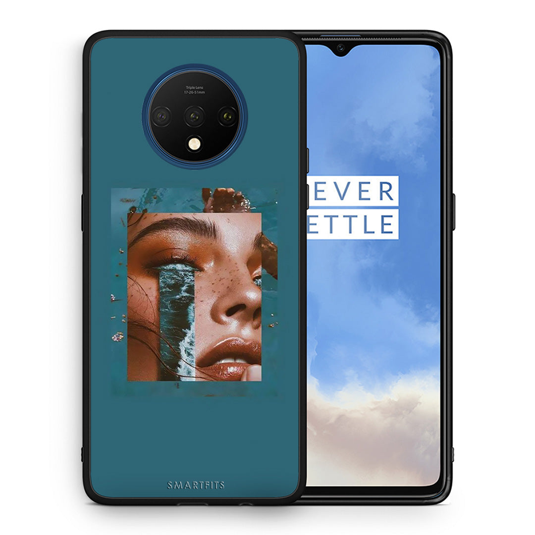 Θήκη OnePlus 7T Cry An Ocean από τη Smartfits με σχέδιο στο πίσω μέρος και μαύρο περίβλημα | OnePlus 7T Cry An Ocean case with colorful back and black bezels