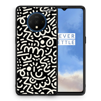 Θήκη OnePlus 7T Doodle Art από τη Smartfits με σχέδιο στο πίσω μέρος και μαύρο περίβλημα | OnePlus 7T Doodle Art case with colorful back and black bezels