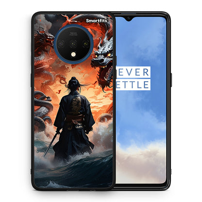 Θήκη OnePlus 7T Dragons Fight από τη Smartfits με σχέδιο στο πίσω μέρος και μαύρο περίβλημα | OnePlus 7T Dragons Fight case with colorful back and black bezels