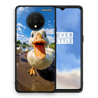Thumbnail for Θήκη OnePlus 7T Duck Face από τη Smartfits με σχέδιο στο πίσω μέρος και μαύρο περίβλημα | OnePlus 7T Duck Face case with colorful back and black bezels