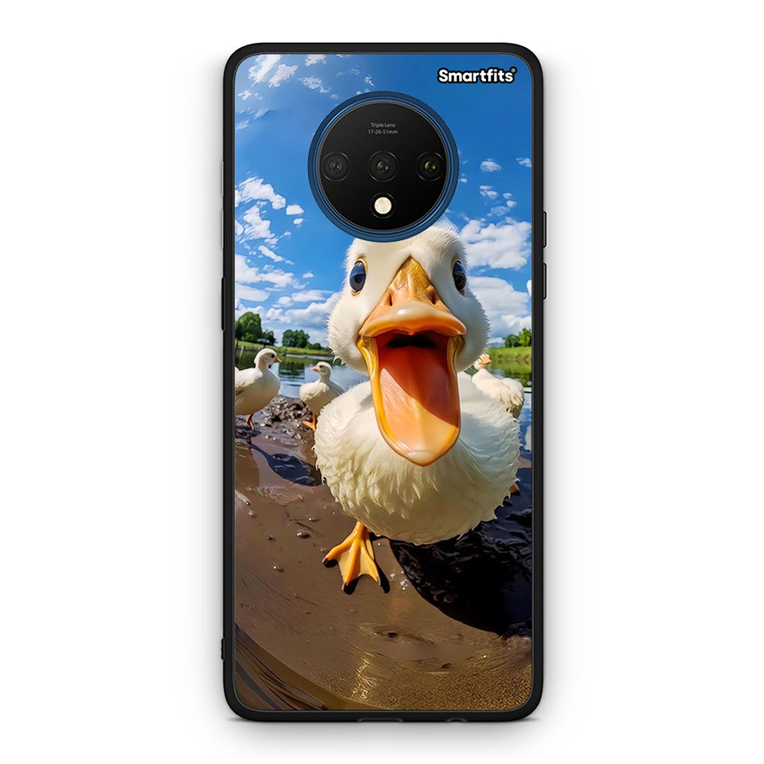 OnePlus 7T Duck Face θήκη από τη Smartfits με σχέδιο στο πίσω μέρος και μαύρο περίβλημα | Smartphone case with colorful back and black bezels by Smartfits