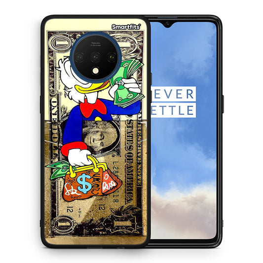 Θήκη OnePlus 7T Duck Money από τη Smartfits με σχέδιο στο πίσω μέρος και μαύρο περίβλημα | OnePlus 7T Duck Money case with colorful back and black bezels