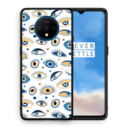 Θήκη OnePlus 7T Ftou Ftou από τη Smartfits με σχέδιο στο πίσω μέρος και μαύρο περίβλημα | OnePlus 7T Ftou Ftou case with colorful back and black bezels