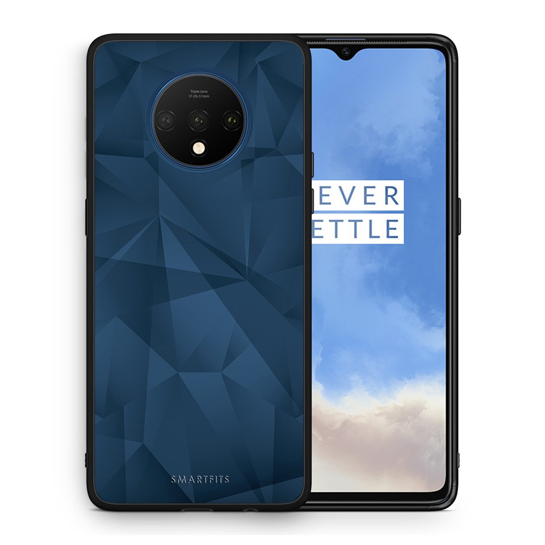 Θήκη OnePlus 7T Blue Abstract Geometric από τη Smartfits με σχέδιο στο πίσω μέρος και μαύρο περίβλημα | OnePlus 7T Blue Abstract Geometric case with colorful back and black bezels