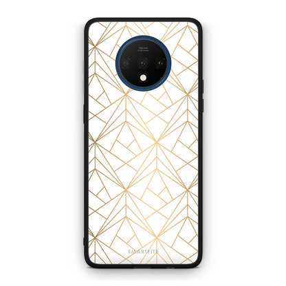 111 - OnePlus 7T  Luxury White Geometric case, cover, bumper