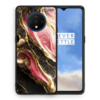Thumbnail for Θήκη OnePlus 7T Glamorous Pink Marble από τη Smartfits με σχέδιο στο πίσω μέρος και μαύρο περίβλημα | OnePlus 7T Glamorous Pink Marble case with colorful back and black bezels