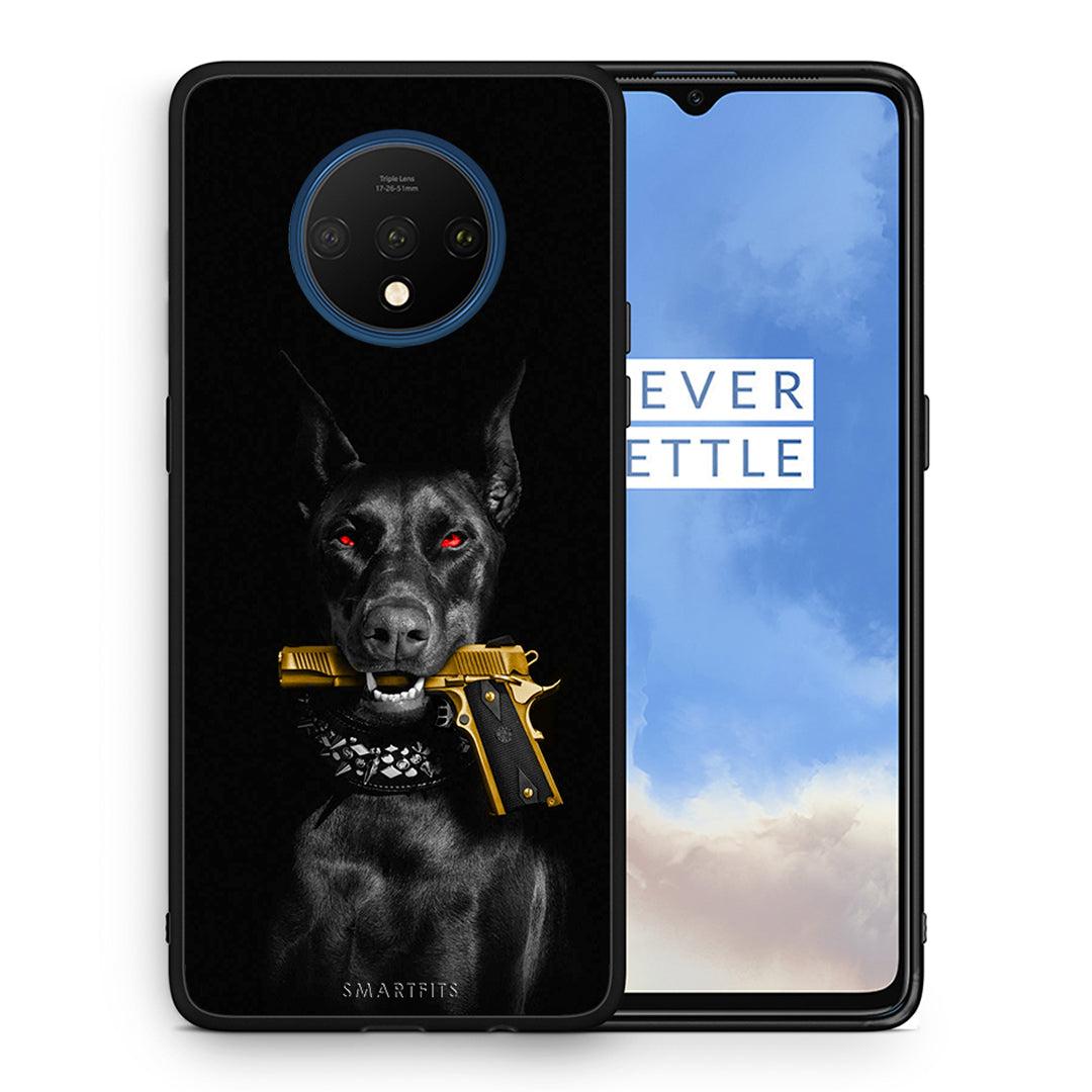 Θήκη Αγίου Βαλεντίνου OnePlus 7T Golden Gun από τη Smartfits με σχέδιο στο πίσω μέρος και μαύρο περίβλημα | OnePlus 7T Golden Gun case with colorful back and black bezels