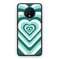 Thumbnail for OnePlus 7T Green Hearts θήκη από τη Smartfits με σχέδιο στο πίσω μέρος και μαύρο περίβλημα | Smartphone case with colorful back and black bezels by Smartfits