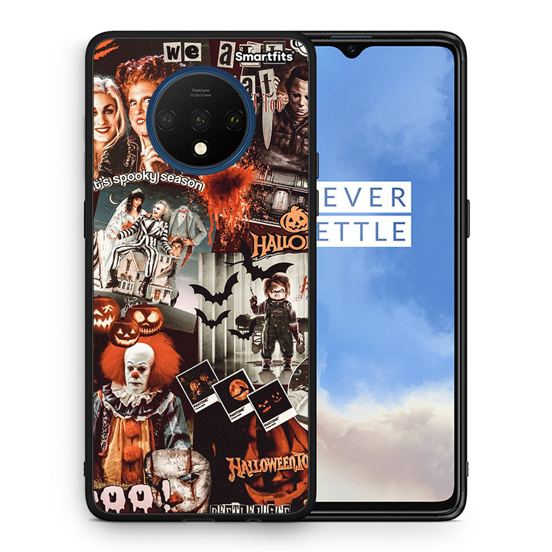 Θήκη OnePlus 7T Halloween Spooky Season από τη Smartfits με σχέδιο στο πίσω μέρος και μαύρο περίβλημα | OnePlus 7T Halloween Spooky Season case with colorful back and black bezels