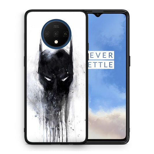 Θήκη OnePlus 7T Paint Bat Hero από τη Smartfits με σχέδιο στο πίσω μέρος και μαύρο περίβλημα | OnePlus 7T Paint Bat Hero case with colorful back and black bezels