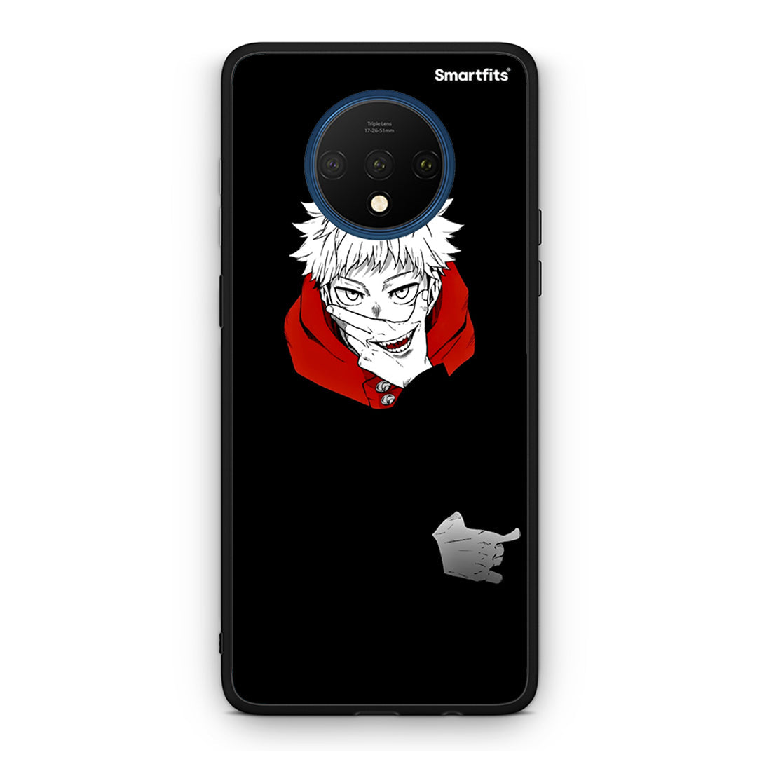 OnePlus 7T Itadori Anime θήκη από τη Smartfits με σχέδιο στο πίσω μέρος και μαύρο περίβλημα | Smartphone case with colorful back and black bezels by Smartfits