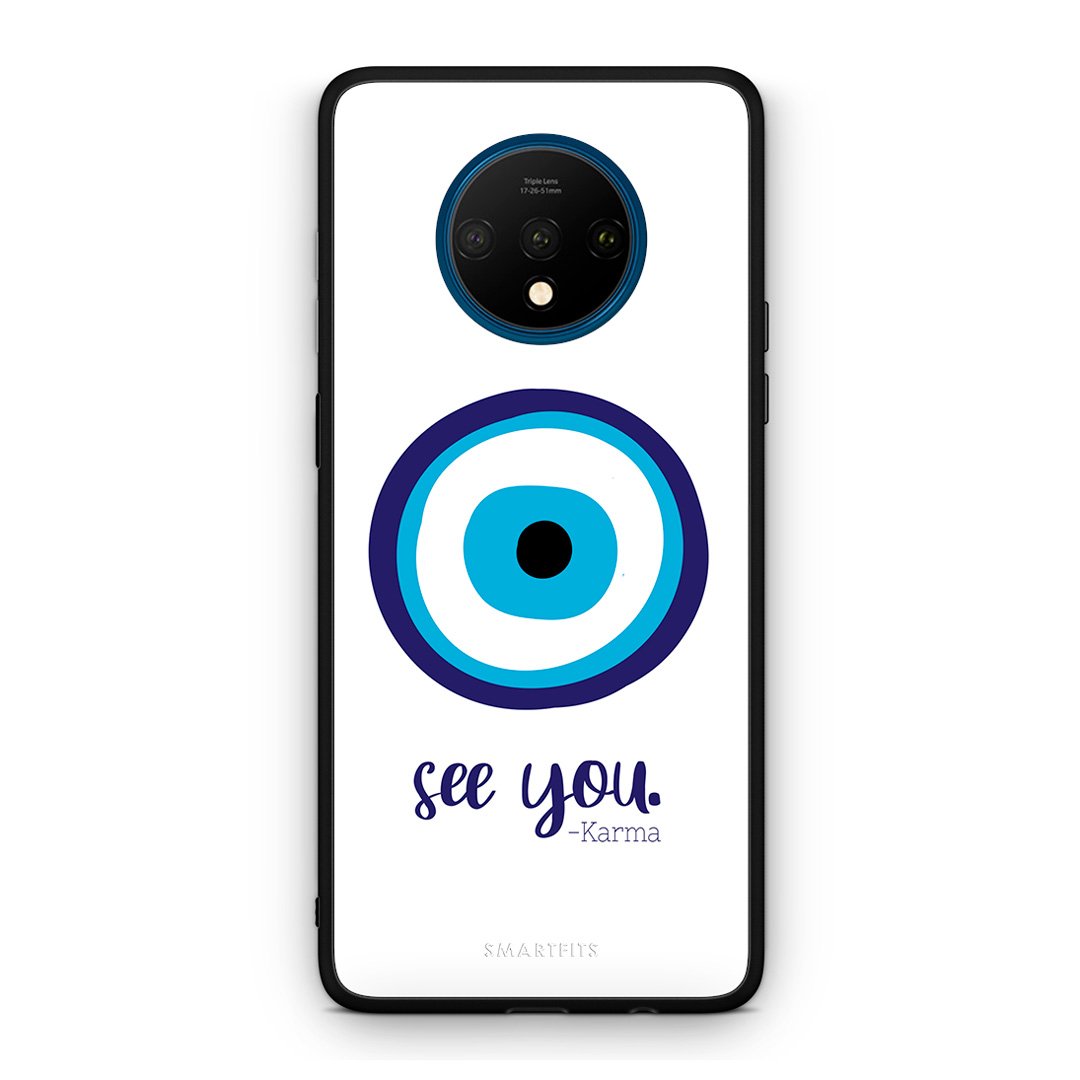 OnePlus 7T Karma Says θήκη από τη Smartfits με σχέδιο στο πίσω μέρος και μαύρο περίβλημα | Smartphone case with colorful back and black bezels by Smartfits