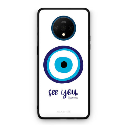 OnePlus 7T Karma Says θήκη από τη Smartfits με σχέδιο στο πίσω μέρος και μαύρο περίβλημα | Smartphone case with colorful back and black bezels by Smartfits