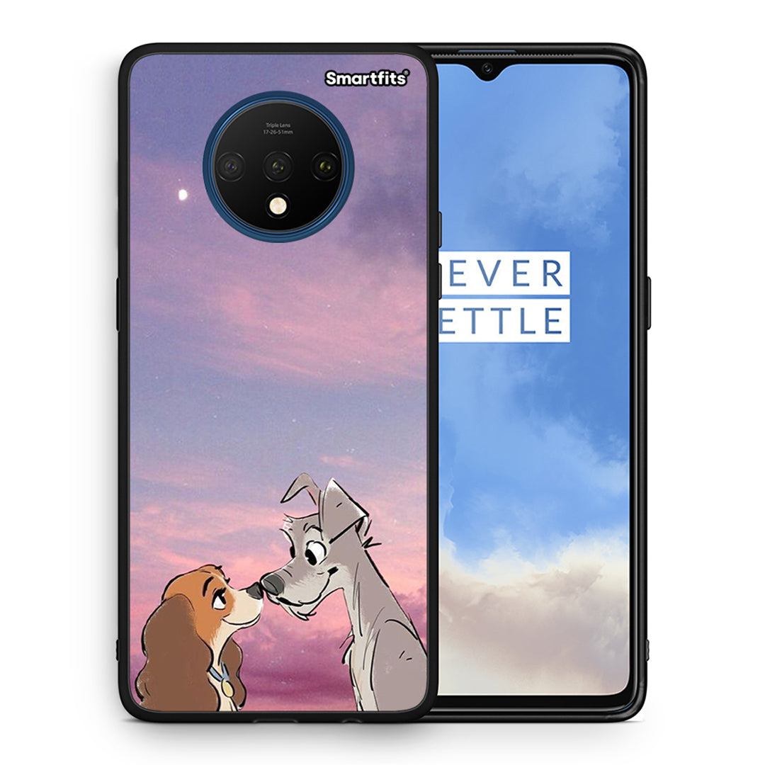 Θήκη OnePlus 7T Lady And Tramp από τη Smartfits με σχέδιο στο πίσω μέρος και μαύρο περίβλημα | OnePlus 7T Lady And Tramp case with colorful back and black bezels
