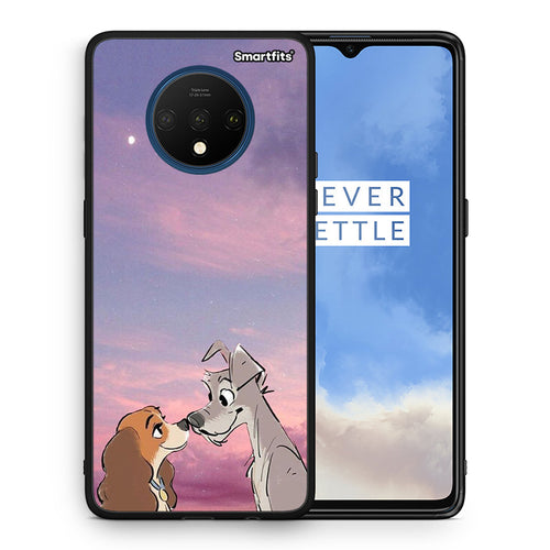 Θήκη OnePlus 7T Lady And Tramp από τη Smartfits με σχέδιο στο πίσω μέρος και μαύρο περίβλημα | OnePlus 7T Lady And Tramp case with colorful back and black bezels
