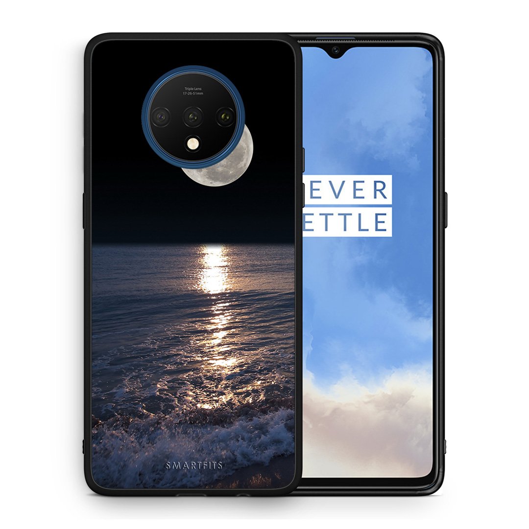 Θήκη OnePlus 7T Moon Landscape από τη Smartfits με σχέδιο στο πίσω μέρος και μαύρο περίβλημα | OnePlus 7T Moon Landscape case with colorful back and black bezels