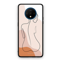 Thumbnail for OnePlus 7T LineArt Woman θήκη από τη Smartfits με σχέδιο στο πίσω μέρος και μαύρο περίβλημα | Smartphone case with colorful back and black bezels by Smartfits