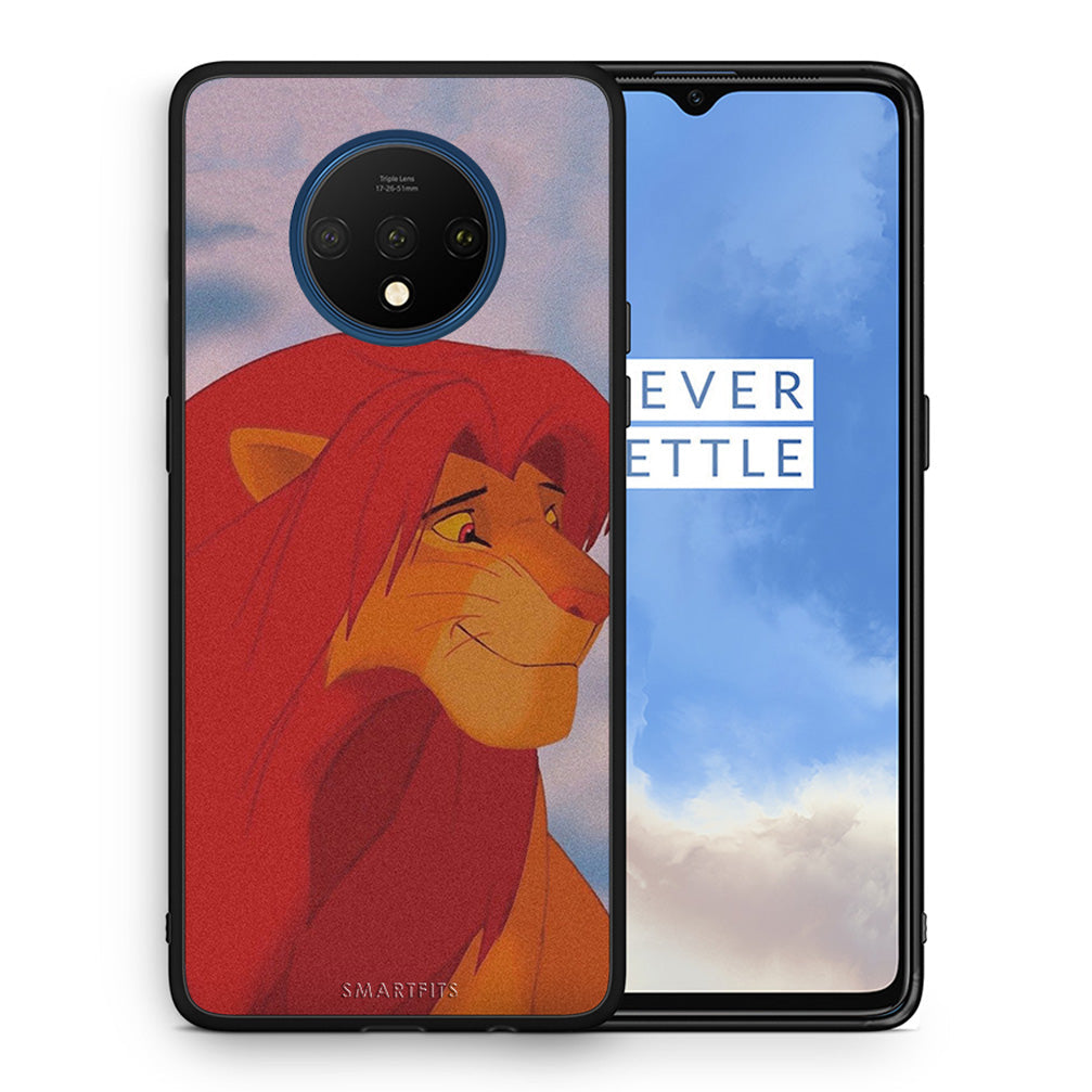 Θήκη Αγίου Βαλεντίνου OnePlus 7T Lion Love 1 από τη Smartfits με σχέδιο στο πίσω μέρος και μαύρο περίβλημα | OnePlus 7T Lion Love 1 case with colorful back and black bezels