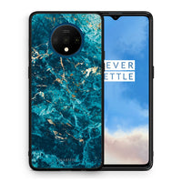 Thumbnail for Θήκη OnePlus 7T Marble Blue από τη Smartfits με σχέδιο στο πίσω μέρος και μαύρο περίβλημα | OnePlus 7T Marble Blue case with colorful back and black bezels