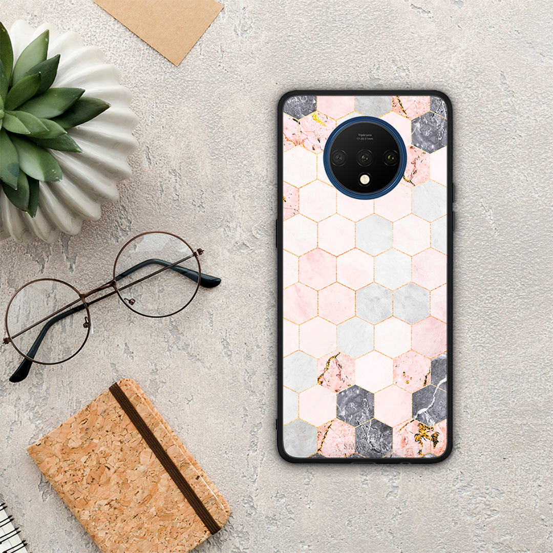 Marble Hexagon Pink - OnePlus 7T θήκη