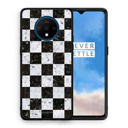Θήκη OnePlus 7T Square Geometric Marble από τη Smartfits με σχέδιο στο πίσω μέρος και μαύρο περίβλημα | OnePlus 7T Square Geometric Marble case with colorful back and black bezels