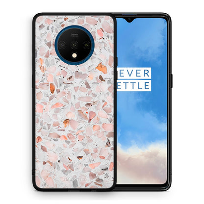 Θήκη OnePlus 7T Marble Terrazzo από τη Smartfits με σχέδιο στο πίσω μέρος και μαύρο περίβλημα | OnePlus 7T Marble Terrazzo case with colorful back and black bezels