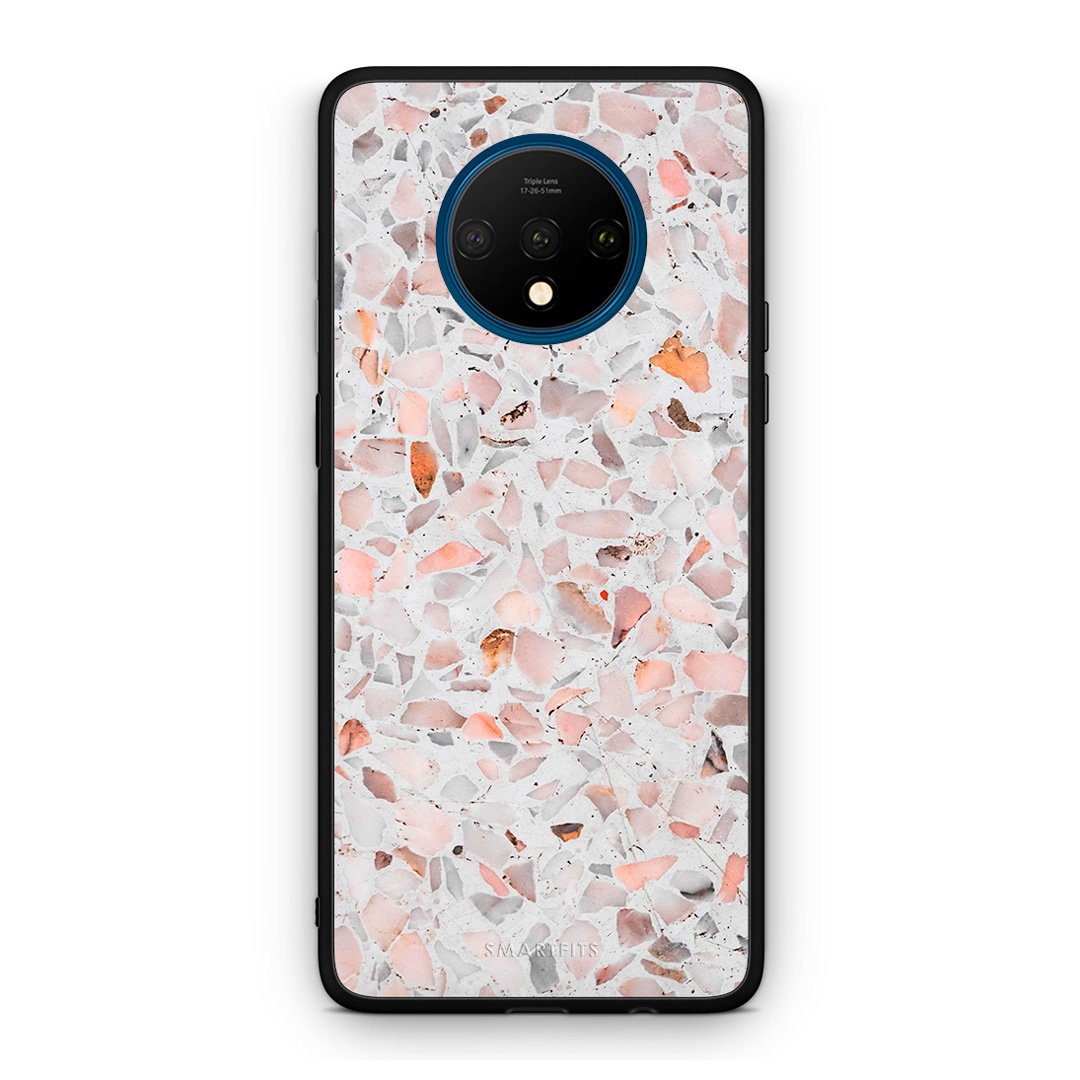 OnePlus 7T Marble Terrazzo θήκη από τη Smartfits με σχέδιο στο πίσω μέρος και μαύρο περίβλημα | Smartphone case with colorful back and black bezels by Smartfits