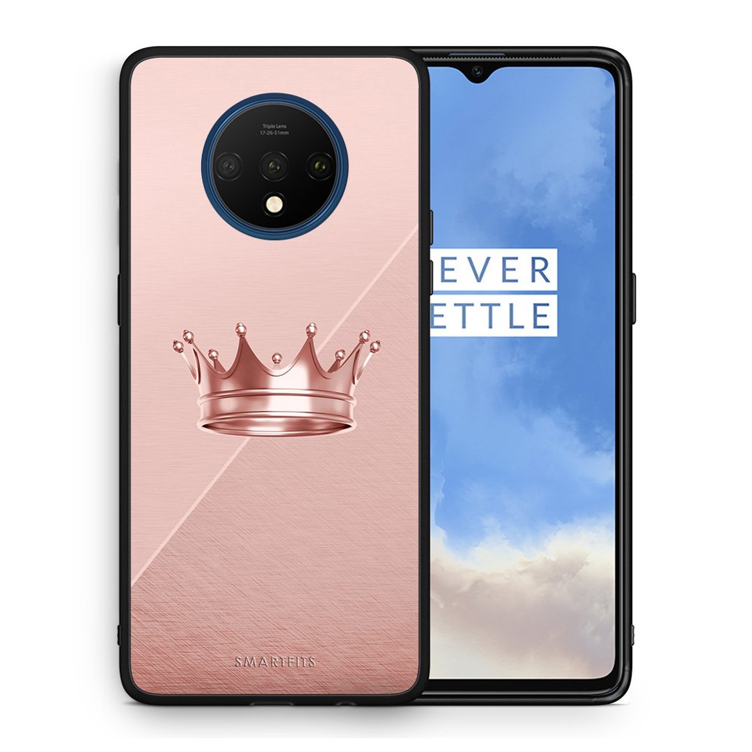 Θήκη OnePlus 7T Crown Minimal από τη Smartfits με σχέδιο στο πίσω μέρος και μαύρο περίβλημα | OnePlus 7T Crown Minimal case with colorful back and black bezels
