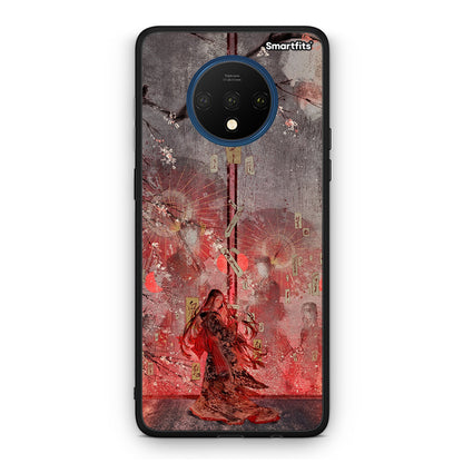 OnePlus 7T Nezuko Kamado θήκη από τη Smartfits με σχέδιο στο πίσω μέρος και μαύρο περίβλημα | Smartphone case with colorful back and black bezels by Smartfits