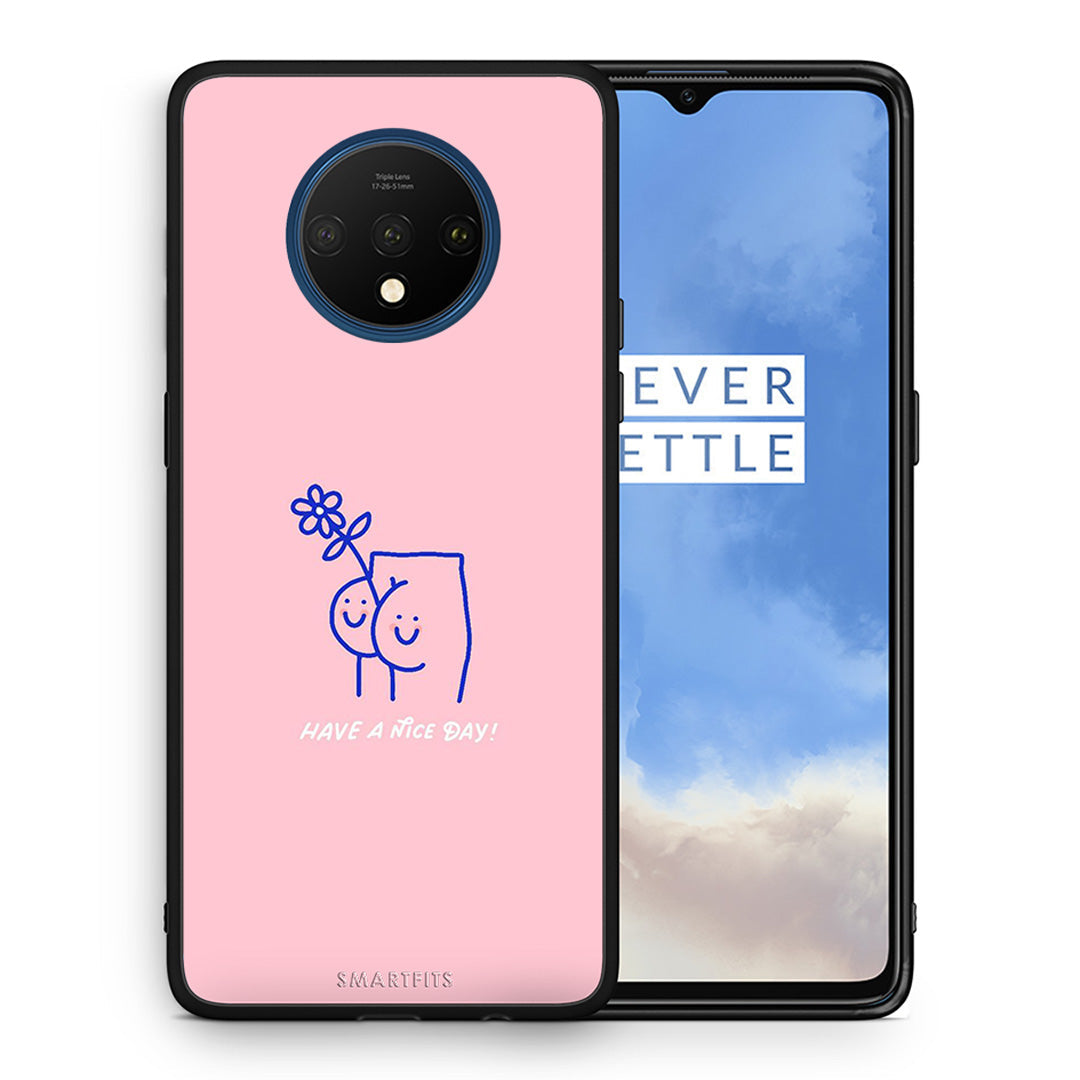 Θήκη OnePlus 7T Nice Day από τη Smartfits με σχέδιο στο πίσω μέρος και μαύρο περίβλημα | OnePlus 7T Nice Day case with colorful back and black bezels