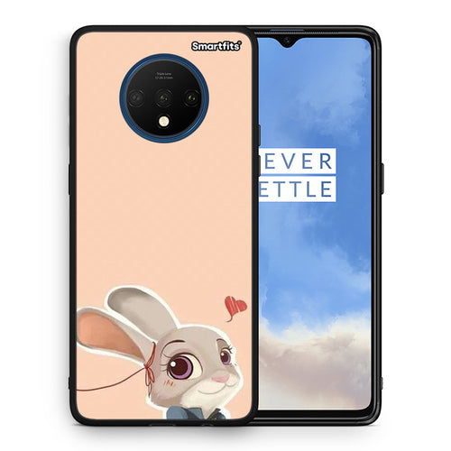 Θήκη OnePlus 7T Nick Wilde And Judy Hopps Love 2 από τη Smartfits με σχέδιο στο πίσω μέρος και μαύρο περίβλημα | OnePlus 7T Nick Wilde And Judy Hopps Love 2 case with colorful back and black bezels