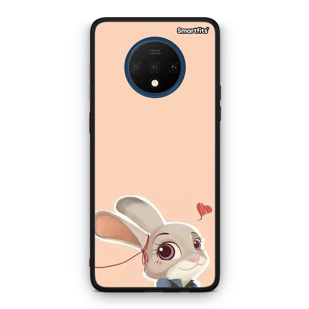 OnePlus 7T Nick Wilde And Judy Hopps Love 2 θήκη από τη Smartfits με σχέδιο στο πίσω μέρος και μαύρο περίβλημα | Smartphone case with colorful back and black bezels by Smartfits