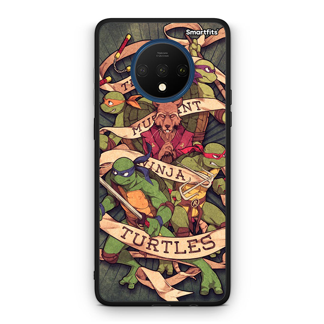OnePlus 7T Ninja Turtles θήκη από τη Smartfits με σχέδιο στο πίσω μέρος και μαύρο περίβλημα | Smartphone case with colorful back and black bezels by Smartfits