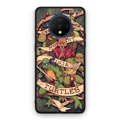OnePlus 7T Ninja Turtles θήκη από τη Smartfits με σχέδιο στο πίσω μέρος και μαύρο περίβλημα | Smartphone case with colorful back and black bezels by Smartfits