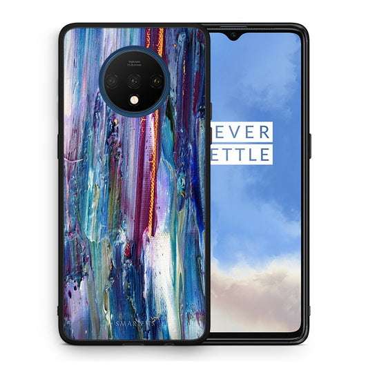 Θήκη OnePlus 7T Winter Paint από τη Smartfits με σχέδιο στο πίσω μέρος και μαύρο περίβλημα | OnePlus 7T Winter Paint case with colorful back and black bezels