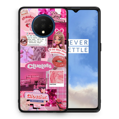 Θήκη Αγίου Βαλεντίνου OnePlus 7T Pink Love από τη Smartfits με σχέδιο στο πίσω μέρος και μαύρο περίβλημα | OnePlus 7T Pink Love case with colorful back and black bezels