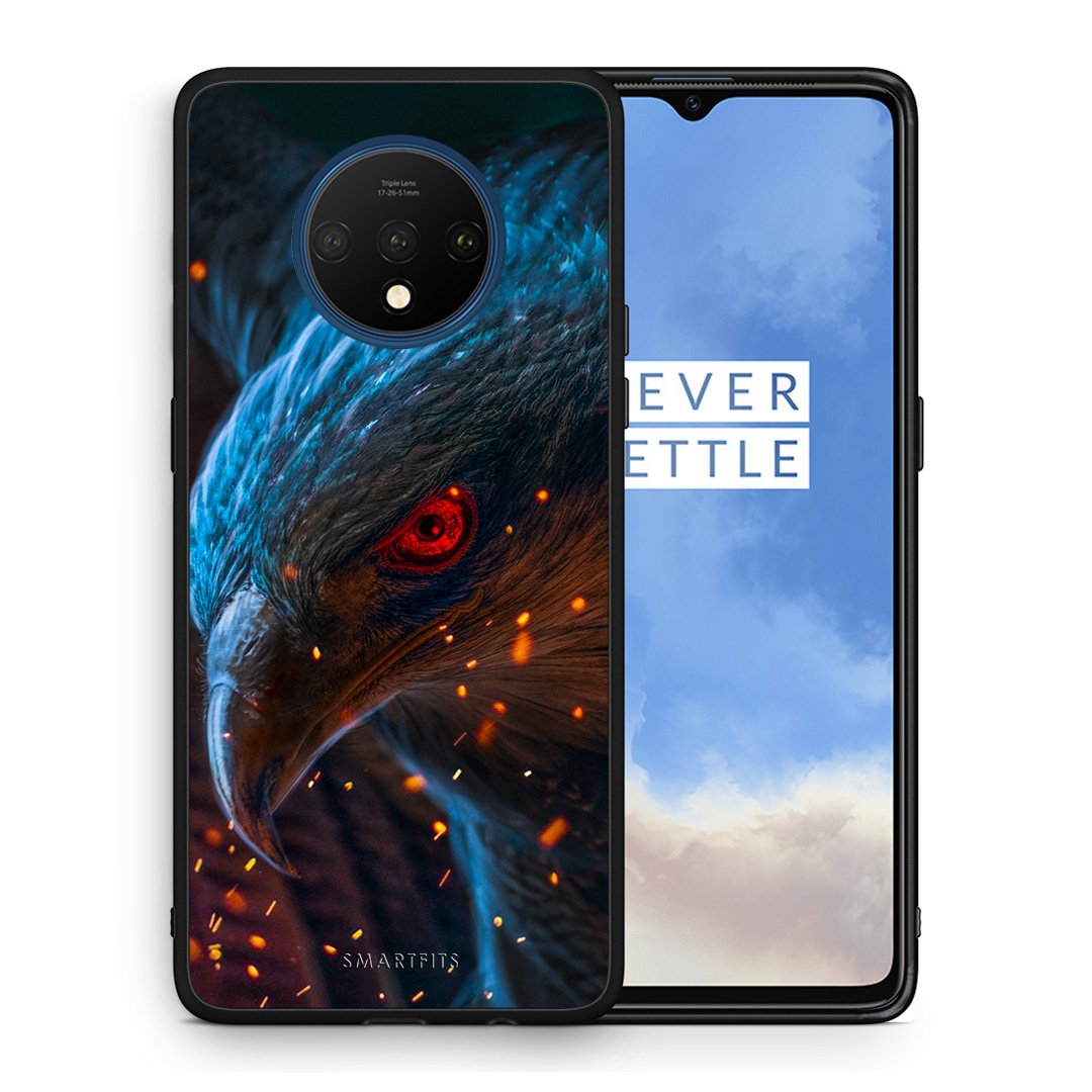 Θήκη OnePlus 7T Eagle PopArt από τη Smartfits με σχέδιο στο πίσω μέρος και μαύρο περίβλημα | OnePlus 7T Eagle PopArt case with colorful back and black bezels