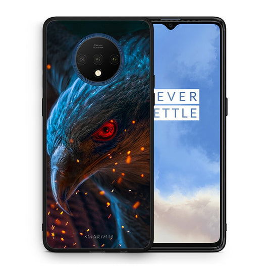 Θήκη OnePlus 7T Eagle PopArt από τη Smartfits με σχέδιο στο πίσω μέρος και μαύρο περίβλημα | OnePlus 7T Eagle PopArt case with colorful back and black bezels