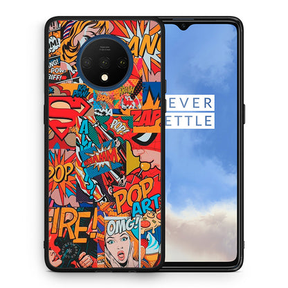 Θήκη OnePlus 7T PopArt OMG από τη Smartfits με σχέδιο στο πίσω μέρος και μαύρο περίβλημα | OnePlus 7T PopArt OMG case with colorful back and black bezels