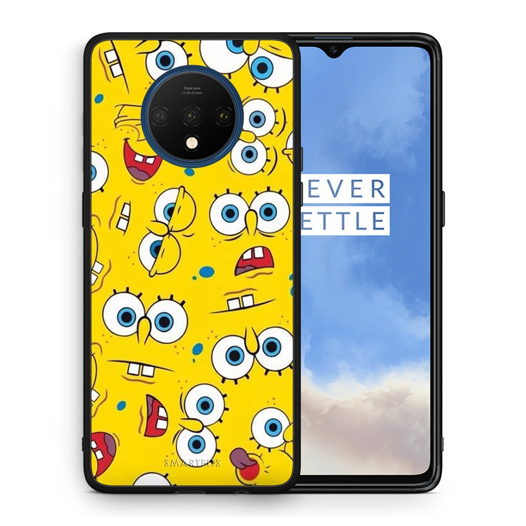 Θήκη OnePlus 7T Sponge PopArt από τη Smartfits με σχέδιο στο πίσω μέρος και μαύρο περίβλημα | OnePlus 7T Sponge PopArt case with colorful back and black bezels