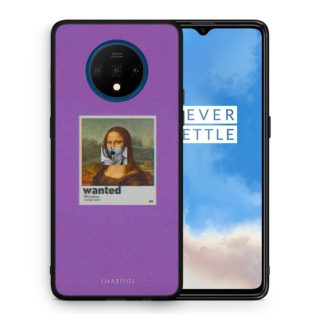Θήκη OnePlus 7T Monalisa Popart από τη Smartfits με σχέδιο στο πίσω μέρος και μαύρο περίβλημα | OnePlus 7T Monalisa Popart case with colorful back and black bezels