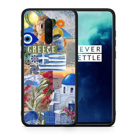 Θήκη OnePlus 7T Pro All Greek από τη Smartfits με σχέδιο στο πίσω μέρος και μαύρο περίβλημα | OnePlus 7T Pro All Greek case with colorful back and black bezels
